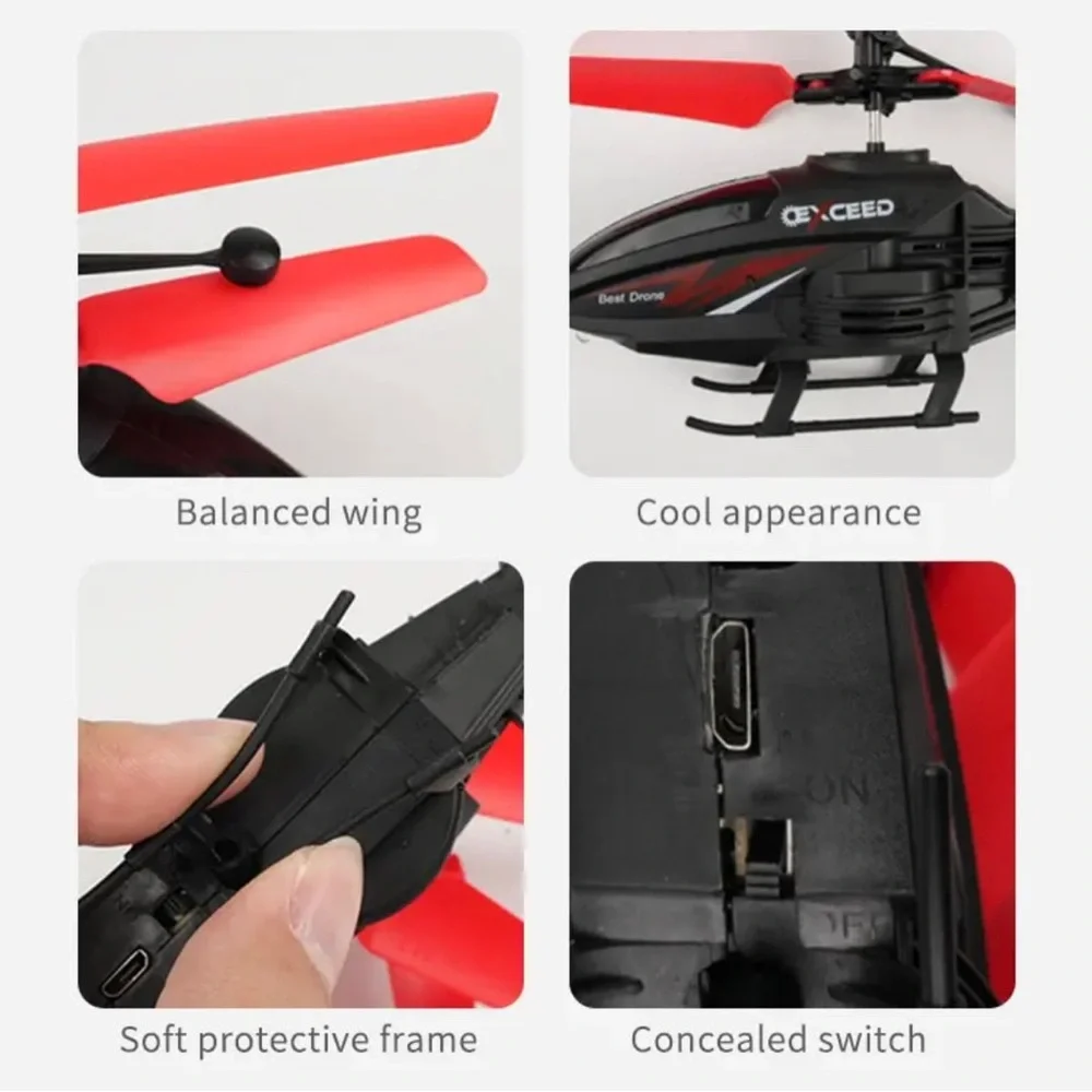 Remote Control Suspension Helicopter Drop Resistant Induction Aircraft 2 Channel